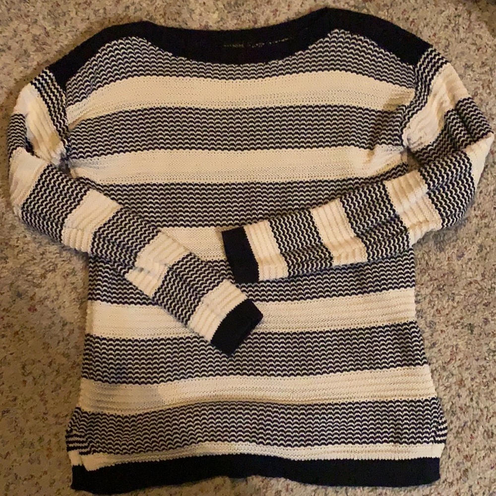 Navy and off white Talbots sweater in excellent condition